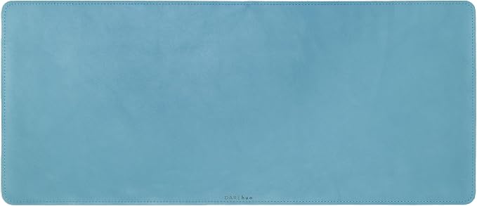 Full Grain Genuine Leather Desk Pad – Sky Blue (XL) - Premium Desk Mat with Non-Slip Backing, Thick 3mm, Office Desk Protector for Work & Gaming (Extra Large 35.4 x 15.7 inch)