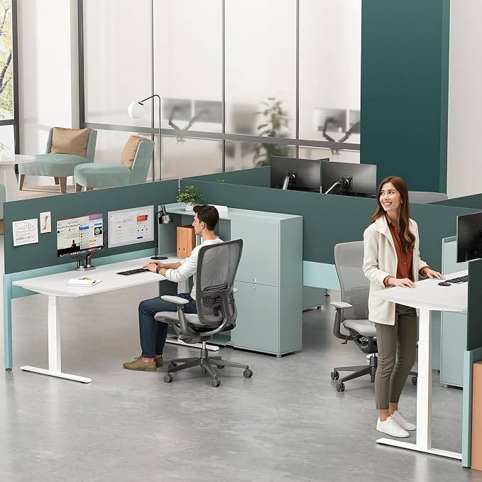 Premium Dual Motor Standing Desk Frame Plus, 3-Stage Height Adjustable Desk Frame (23.6"–49.3"), 264 lbs Capacity, Heavy Duty Sit Stand Desk for Office & DIY Workstations Black