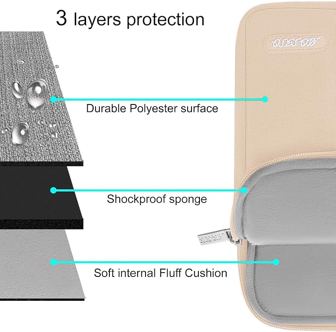 MOSISO Laptop Case 13 inch, Laptop Sleeve Compatible with MacBook Neo/Air/Pro 13 inch with A18/M5/M4/M3/M2/M1 Chip 2026-2016, Polyester Vertical Computer Sleeve Bag with Pocket, Apricot