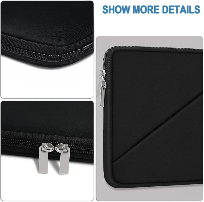 Laptop Case 13 inch, Traveling Carrying Computer Bag with Zippered Pocket, Shockproof Protective Laptop Sleeve Compatible for 13 inch New MacBook Air M2, 13 inch MacBook Pro M2 M1, Black