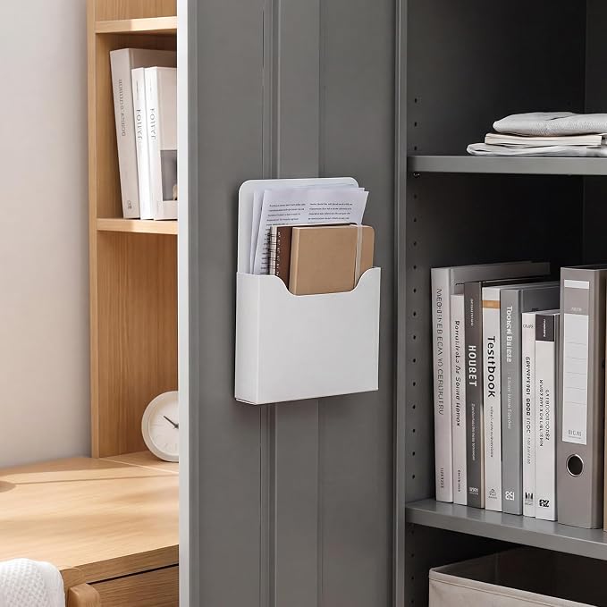 Gilprop 8 Pack Magnetic File Holder, 5"x7"x1.2" Magnetic Wall File Folders for Whiteboard, Hanging Classroom Organizer Storage, Refrigerator Magazine Holder for Mail Letters Paper Desk Office
