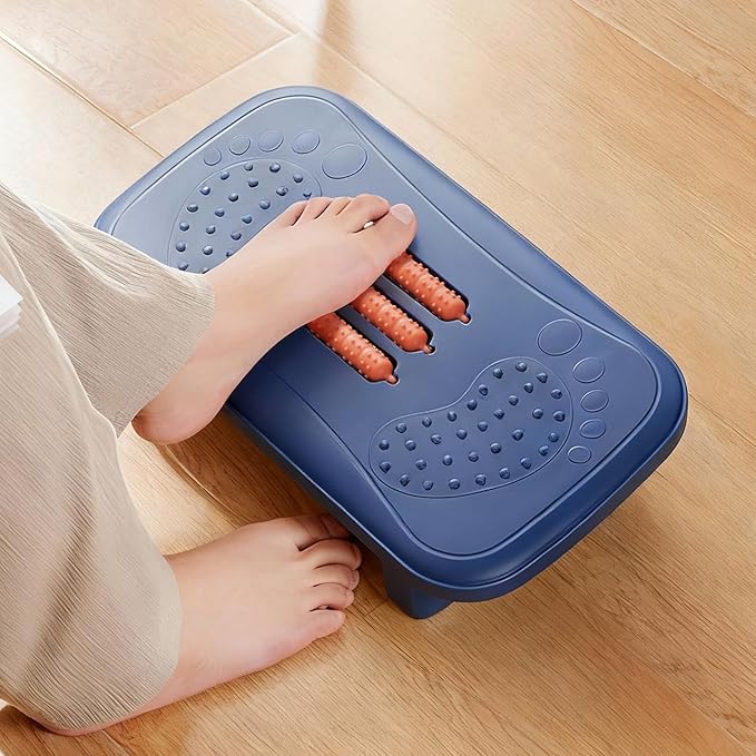 Foot Rest for Under Desk with Massage Rollers - 120Lbs Max Ergonomic Office Foot Stool for Home & Work, Relieves Leg & Back Pain