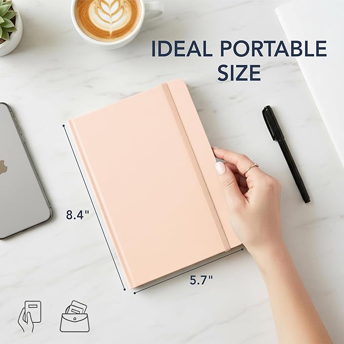 Mr. Pen- Dotted Journal Notebook, A5 Medium Size (5.7"x8.4") | 160 Pages (80 Sheets), Fabric Hardcover, 100 GSM Thick Paper, Bullet Dotted Journal for Planning, Tracking