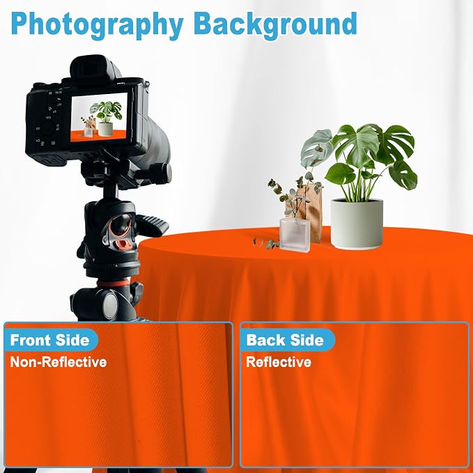 Orange Backdrop for Photoshoot, Professional Photo Backdrop Background Curtain for Product Photography, Portraits, Wedding, Party, Live Streaming Video Recording 10X20 FT