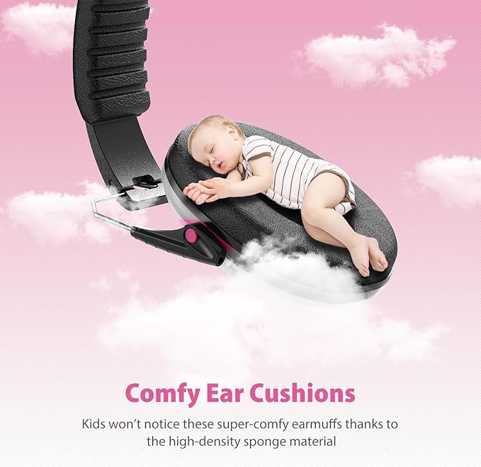Ear Muffs for Noise Reduction: SNR27.4 Noise Cancelling Headphones for Autism with Adjustable Headband - Kids Ear Protection for Monster Truck, Airplane, Fireworks, Concerts and Kids Autism