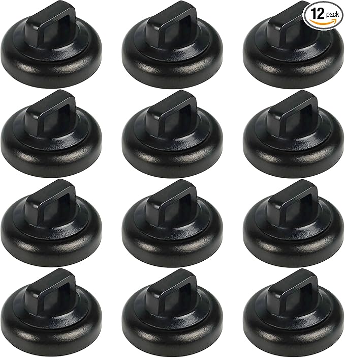 Magnet Zip Tie Mount Magnetic Zip Ties Mount Clips Base Holder Strong Multipurpose Wire Cable Holder Mount Wire Clips Management for Home Office Marine Electrical Wiring (Black, 12 Piece)