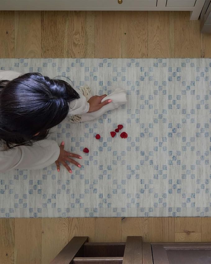 House of Noa Nama Standing Mat – Anti-Fatigue Cushioned Kitchen Mats for Floor | Ergonomic Bounce-Back Foam Kitchen Mats | Anti-Fatigue Mats for Kitchen & Standing | Sloan Peri Blue | 22" x 36"