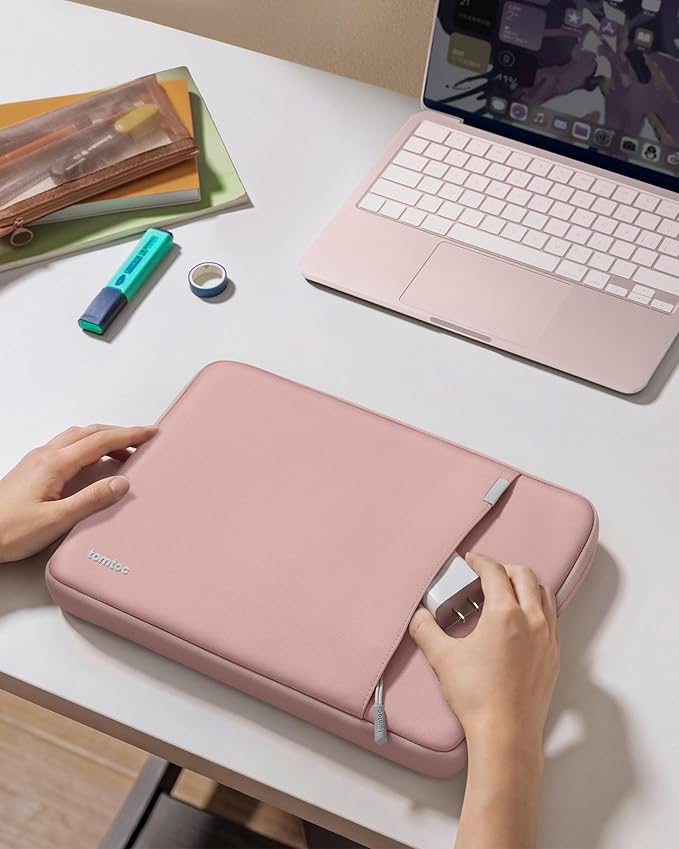 tomtoc 360° Protective Laptop Sleeve Designed for 13-inch New MacBook Neo A3404 (2026) A18 Pro Chip, Water-Resistant Shockproof Computer Case Bag Fits 12-13 Inch Surface Pro Copilot+ PC