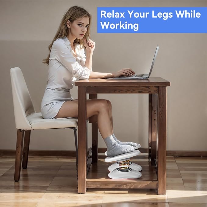 Foot Rest for Under Desk at Work ，Ergonomic Foot Stool Under Office Desk - Rocking for Fidgeters，Effectively Relaxes The Leg Muscles，2 Pieces Grey