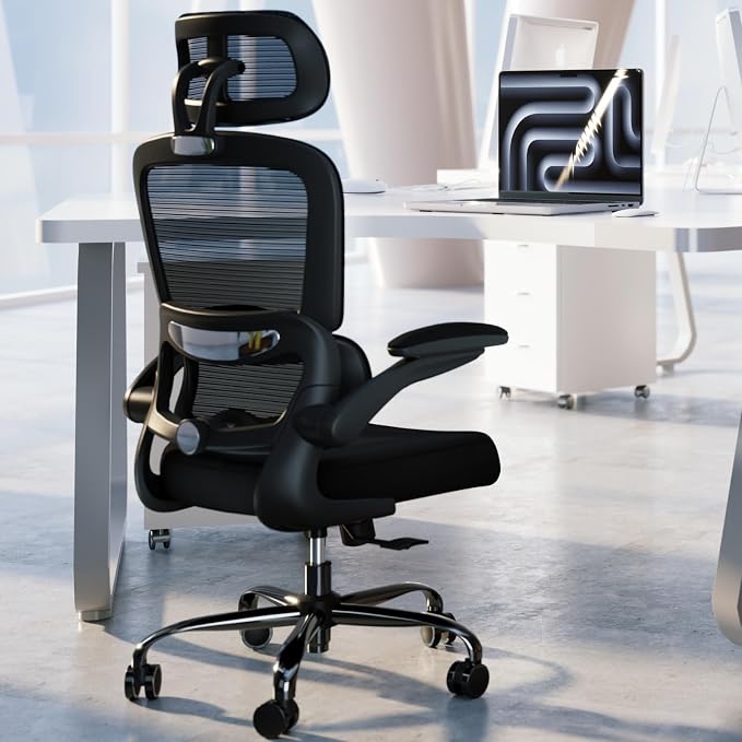 TRALT Office Chair Ergonomic Desk Chair, 330 LBS Home Mesh Office Desk Chairs with Wheels, Comfortable Gaming Chairs Black Pack of 10