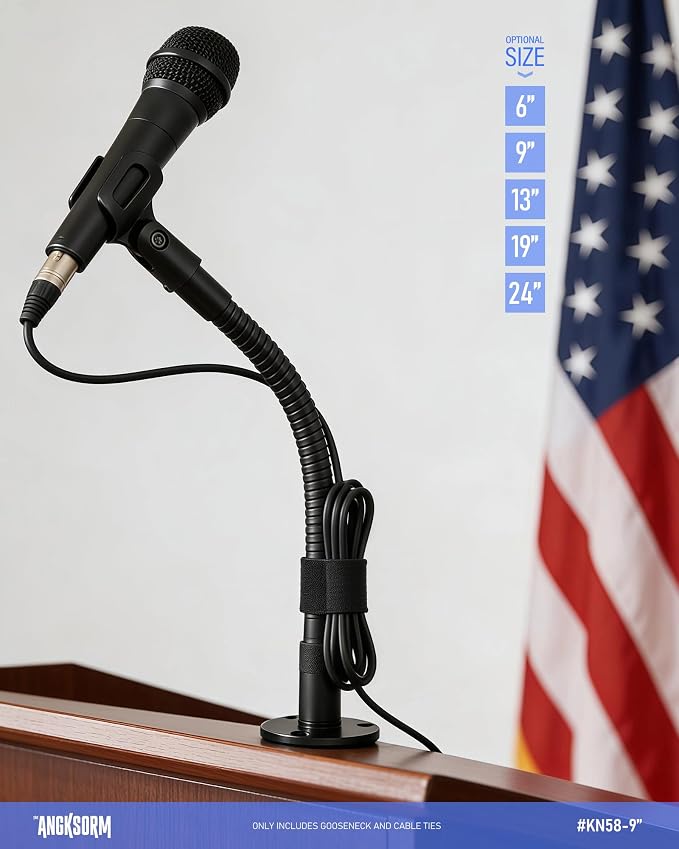 9-INCH Heavy-Duty Microphone Flexible Gooseneck Hose Arm - Mic Stand Mount Extension Tubes with Universal 5/8-27" Thread