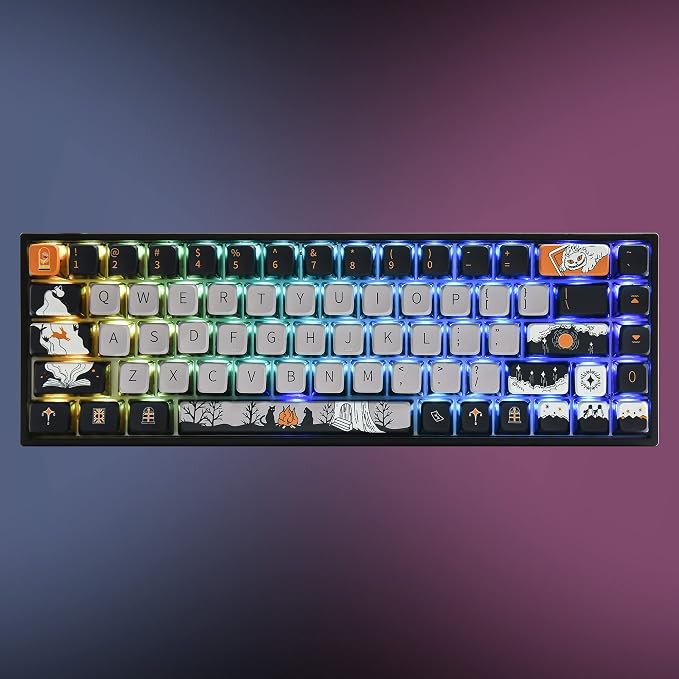Fogruaden Pudding Keycaps 60 Percent, 118 Dye-Sublimation Keycaps Set, ASA Profile Custom Keycap for Mechanical Keyboard(Dark Fairytale)