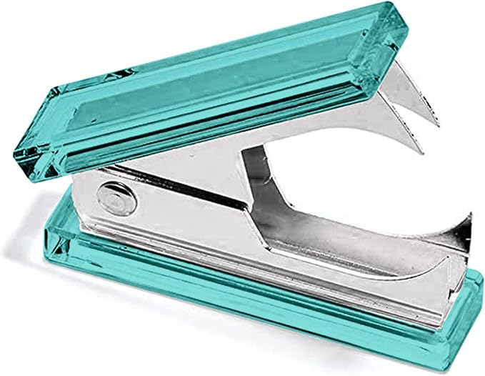 3-Piece Acrylic Desk Set, Green with Silver Metal | Ruler, scissors, and staple remover set, Functional and elegant desk accessories, Stationery tools for office, and school