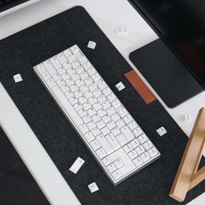 White Keycaps Set Cherry Profile Doubleshot Bow Keycaps 120 Keys Custom Keyboard Keycap for 60% 65% 70% 75% Cherry MX Gateron Kailh Switches Mechanical Keyboard