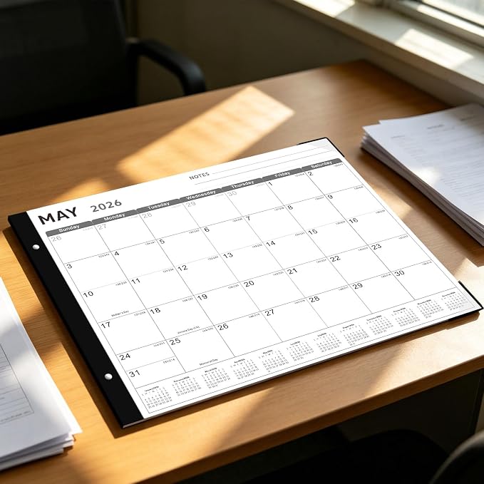 Desk Calendar 2026-2027, KOPEESY 22" x 17" Large Desk Calendar, 18 Mouths From March 2026 to August 2027, Desktop Calendar with Notes and Thick Paper for Home, Office and School