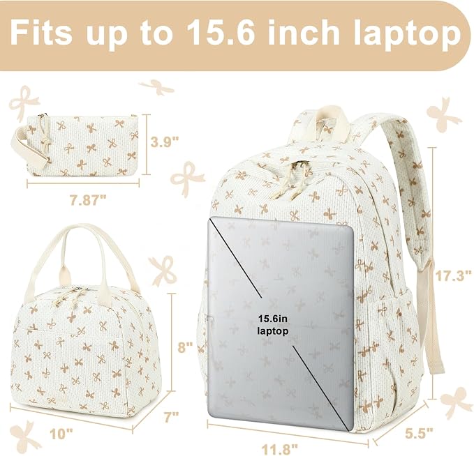 LEDAOU Backpack for Girls School Bag Kids Bookbag Teen Backpack Set Daypack with Lunch Bag and Pencil Case | Kids