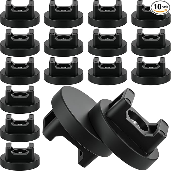 Yookeer 10 Pcs Magnetic Zip Tie Mount Base Black Magnetic Cable Clips Wire Holder Multipurpose Cable Ties Management Base Electrical Supplies for Wire (31 mm)