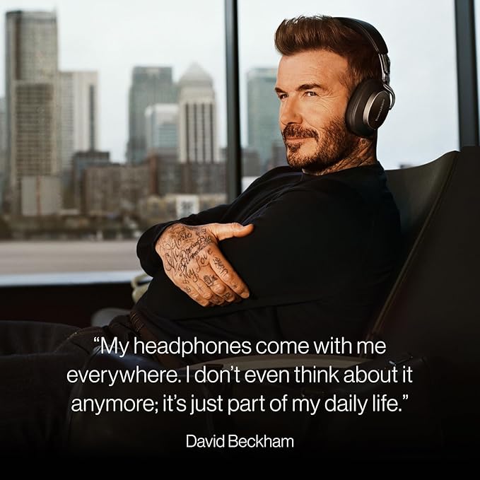 Bowers & Wilkins Px8 S2 Wireless Over-Ear Headphones, Active Noise Cancelling & Transparency Mode, High-Res Playback, 30H Playtime with Quick Charge, Bluetooth Headphones, Warm Stone