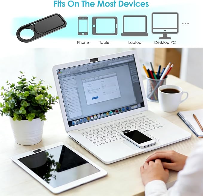 Webcam Cover Slide, Thin Camera Cover for Tesla Model Y/3, Car Cabin Camera Cover Slide for MacBook, iMac, Laptop, PC, iPad, Smartphone, iPhone 6/7/8 Plus, Laptop Camera Cover Protect Visual Privacy