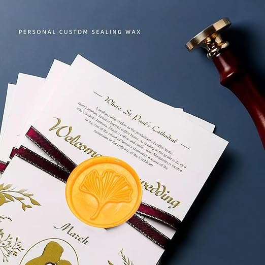 Wax Seal Kit, Atopbb Orange Yellow 40Pcs Sealing Wax Sticks with Glue Gun Great for Wax Seal Stamp, Wax Seal Sticks Used for Wedding, Invitations and Gift Wrapping (40, orange yellow)