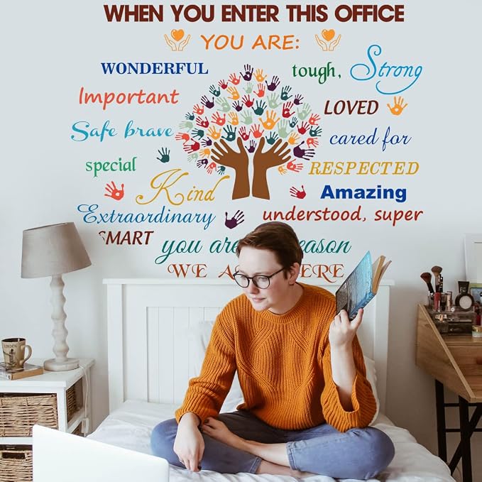 Inspirational Quotes Decals Peel and Stick Motivational Wall Decals Colorful Motivational Lettering Office Home Decor Wall Decoration