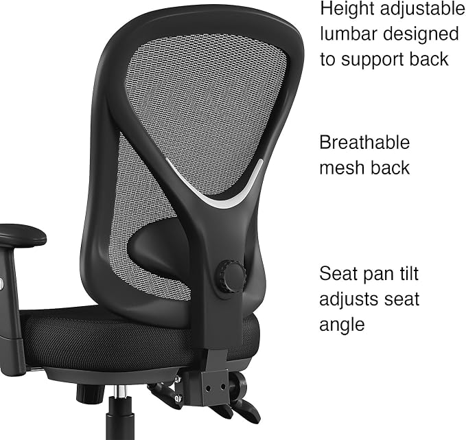 STAPLES Ergonomic Task Chair, Mesh, Black, 2-Pack