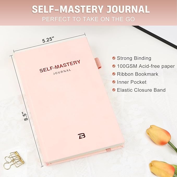 Productivity & Self-Mastery Journal for Women: Gratitude, Mental Health and Manifestation Diary for Mindfulness | Guided Daily Planner for Reflection, Positivity, Personal Growth and Self Care, Pink