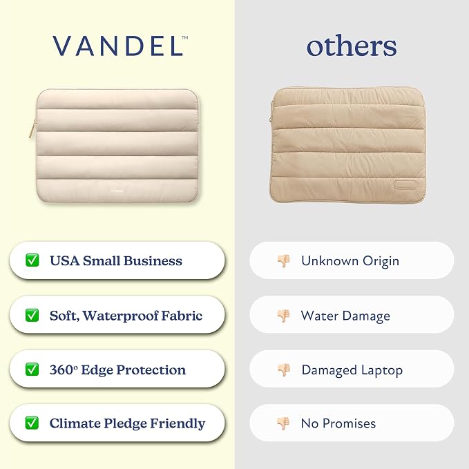 Vandel The Original Puffy Laptop Sleeve Case, 13-14 inch Laptop Sleeve Bag Case 13.3 Inch, Compatible with MacBook Air 13, Pro 14/13 iPad Pro 12.9, HP Dell ASUS, Computer Bag Cover