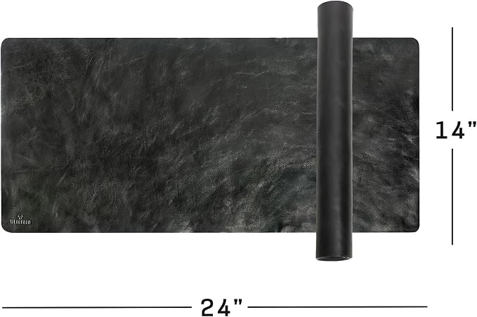 Premium Leather Desk Mat, Full Grain Leather Desk Pad Protector & Desk Blotter, Waterproof Non-Slip Writing Surface for Keyboard, Mouse & Laptop, Desk Pad for Home & Office (Onix, Small)