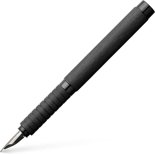 Faber-Castell Essentio Aluminum Black Fountain Pen - Fine Nib with Black Ink - Fine Writing Instruments