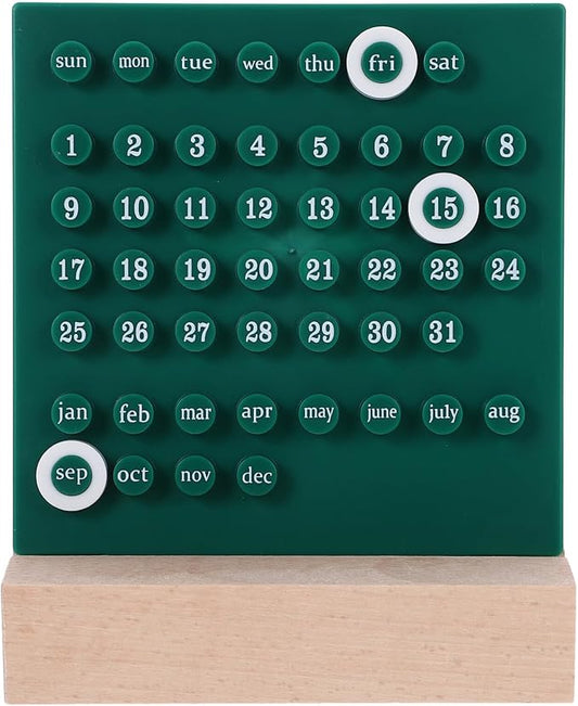 Perpetual Flip Calendar for Desk Month Date Display Acrylic and Material Stylish Desktop Ornament for Office Bedroom Living Decor