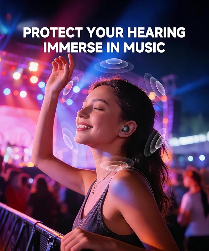 Ear Plugs for Sleeping, 45dB Noise Cancelling Ear Plugs for Noise Reduction, Concerts, Snoring, Sider Sleepers, Earplugs for Snoring, Shooting, Airplanes, Motorcycle, Musicians with 8 Eartips Case