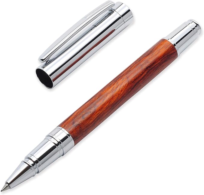 LACHIEVA LUX Classic Rosewood Rollerball Pen Set - Fine Wooden Pen with German Schneider Refill, Luxury Writing Tool for Men & Women, Executive Gift for Office & Business (Rosewood)