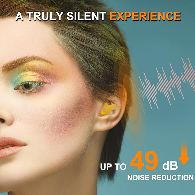 Ear Plugs for Sleeping Noise Cancelling, Soft Silicone Ear Plug, 8 Pairs Reusable Ear Plug, Waterproof Noise Reduction Earplugs for Sleeping, Concert, Snoring, Travel, Work (8 Colors)
