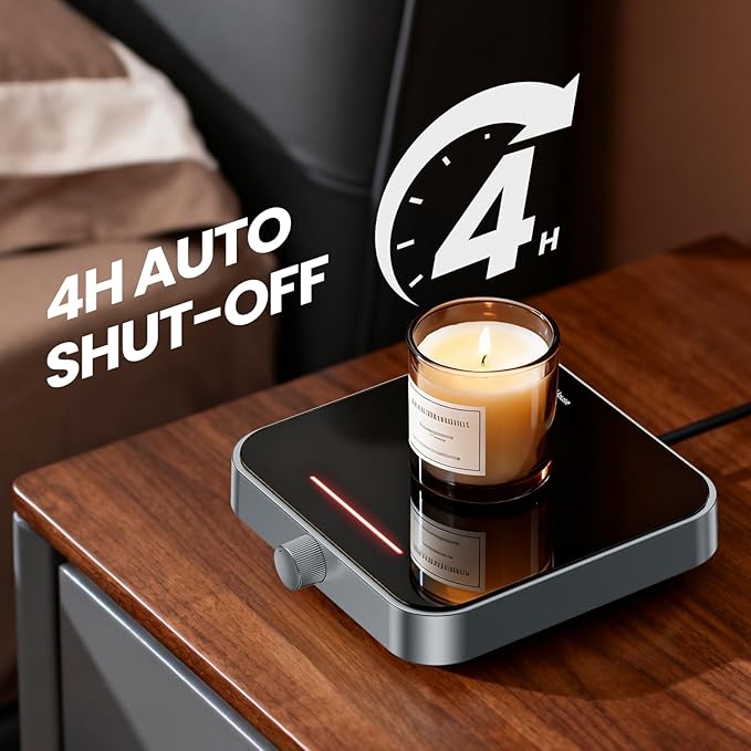 Maestri House Mug Warmer, Electric Coffee Cup Warmer for Desk with 3-Temp Settings,Auto Shut Off, Constant Temperature Heating for Beverage, Milk, Tea and Hot Chocolate at Home & Office (Silver)