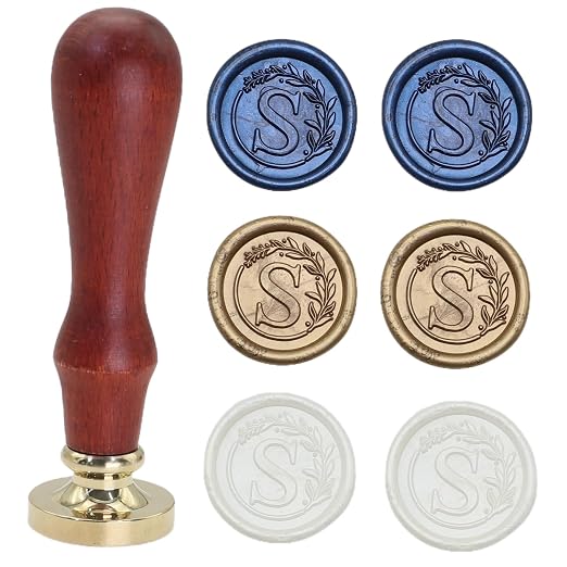 Sealing Wax Stamp Kit with Electric Wax Seal Warmer, 732 Pcs Waxseal Beads, Initial Alphabet Sealstamp, Spoon, Letter Sealingwax Kit (S)