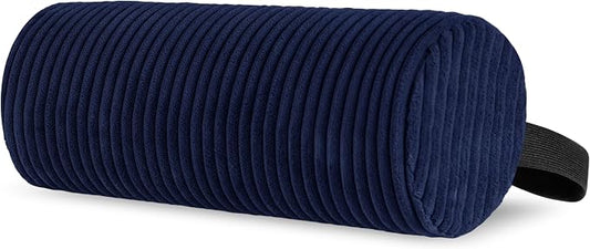 HIGOGOGO Lumbar Roll Lumbar Support Pillow for Office Chairs, Cars, and Gaming Chairs, Back Cushion with Washable Cover & Adjustable Strap to Relieve Back Pain and Improve Posture, 15"x6"x5", Navy