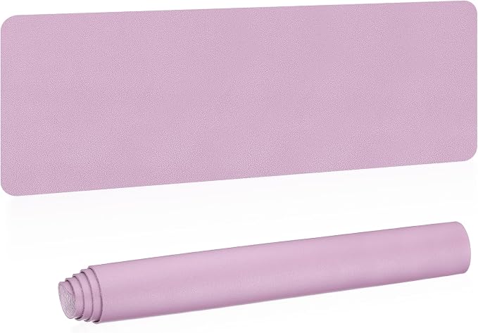 PATIKIL Desk Mat, 55"x17" Non-Slip Waterproof PU Leather Desktop Protector Cover, Dual Sided, Purple