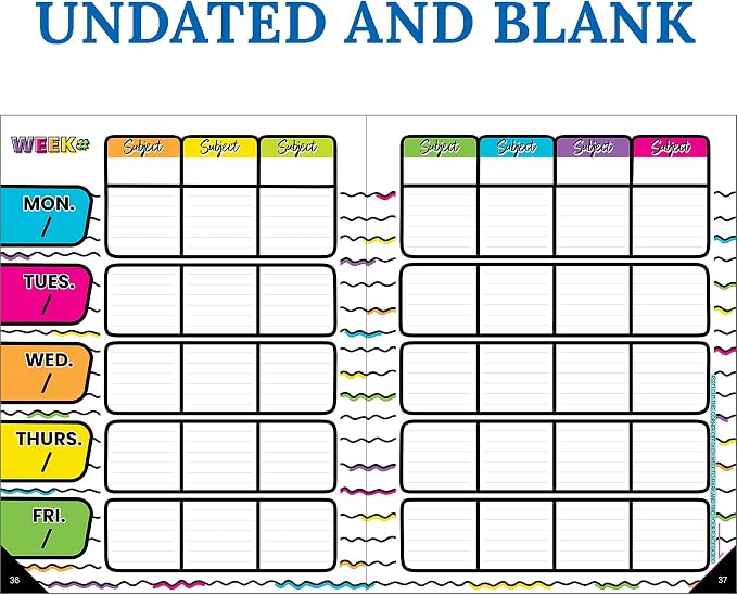 Carson Dellosa Kind Vibes Teacher Planner 2026-2027, Undated 8" x 11" Lesson Plan Book With Stickers, Class Schedule and Weekly Calendar School Supplies, Classroom Must Haves and Homeschool Essentials