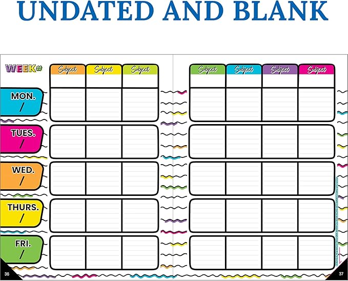 Carson Dellosa Kind Vibes Teacher Planner 2026-2027, Undated 8" x 11" Lesson Plan Book With Stickers, Class Schedule and Weekly Calendar School Supplies, Classroom Must Haves and Homeschool Essentials