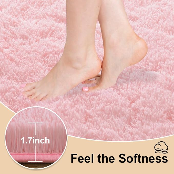 Mugorn Small Soft Shag Rugs for Bedroom, 3x5 Fluffy Area Rugs for Living Room