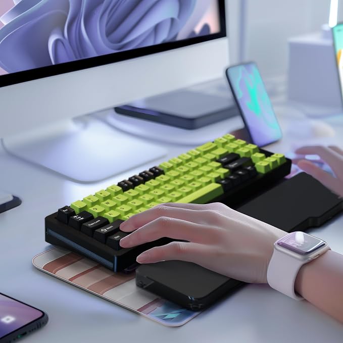 Acrylic Keyboard Wrist Rest - Compact 60% Keyboard- Mechanical Keyboards Ergonomic Palm Rest for Computer Keyboard,Anti-Slip Base,Wrist Pad for Laptop,Office & Home-Easy Typing (Black)