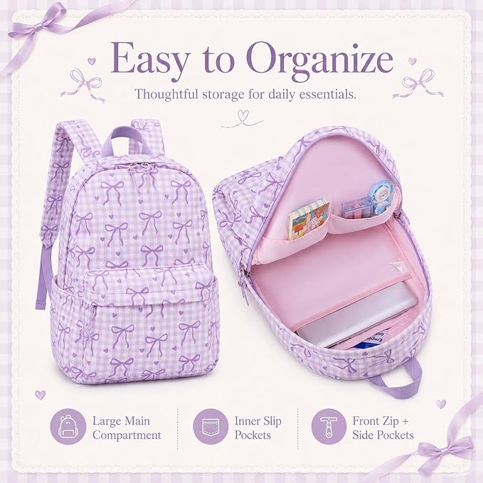 LEDAOU Backpack for Girls School Bag Kids Bookbag Teen Backpack Set Daypack with Lunch Bag and Pencil Case | Kids