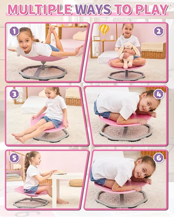 KidBloom Spinning Chair for Autistic Kids, Upgrade Handle Sensory Swivel Chair, Autism & ADHD chair, Sit and Spin Autistic Toys for Age 3+
