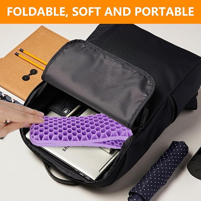 Ergonomic Keyboard and Mouse Wrist Rest Set, Silicone Honeycomb Design, 17.7 x 2.8 x 1 Inches, Non-Deformable Support for Office Gaming Typing (Purple)