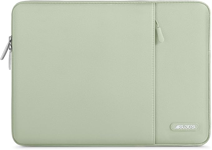 MOSISO Laptop Case 14 inch, 14 inch Laptop Sleeve Compatible with HP Lenovo Dell ASUS Acer, HP Stream, Dell Latitude, Lenovo IdeaPad, Polyester Vertical Computer Sleeve Bag with Pocket, Sage Green