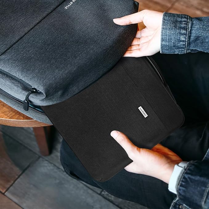 LANDICI 360°Laptop Sleeve Case 15.6 16 Inch Compatible with MacBook Pro 16 M1/M2/M3/M4 2019-2025, 15.6-16” Hp Dell Lenovo Acer Asus, Waterproof Computer Bag Cover with Handle, Black