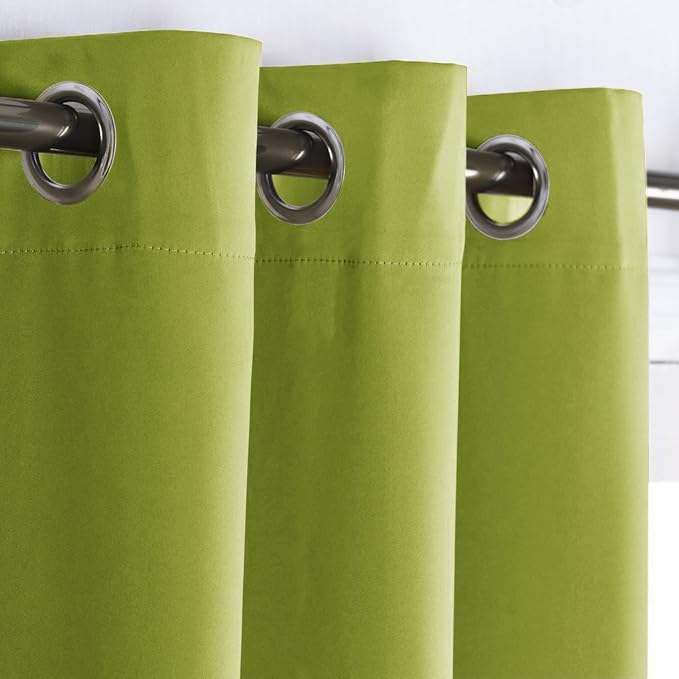 NICETOWN Green Curtain for Nursery 1 Panel, W42 x L63 in, Noise Reducing Window Decoration Room Darkening Drape for Kid's Room, Fresh Green