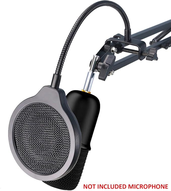 HyperX SoloCast Mic Pop Filter - Professional 4 Inch 3 Layers Metal Windscreen Pop Screen Compatible with HyperX SoloCast Microphone by YOUSHARES