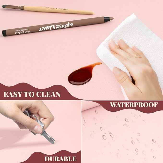 Makeup Mat for Vanity, Waterproof Dual-Sided Vanity Desk Protector for Dressing Table, Makeup Table Cover Mat Oilproof Dustproof Smooth Soft(31.5"*15.7'', Pink)